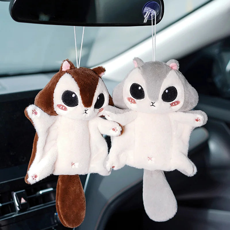 plush squirrel glider keychain