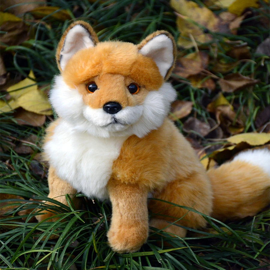 plush red fox and snow fox