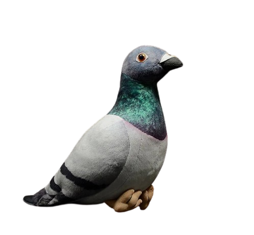 plush gray, blue and white pigeon