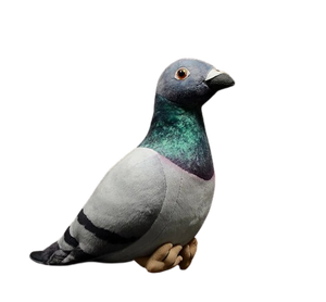 plush gray, blue and white pigeon