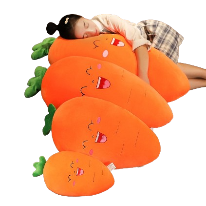 plush carrot, chili, corn and eggplant