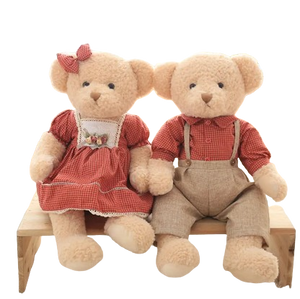 plush dressed bear couple