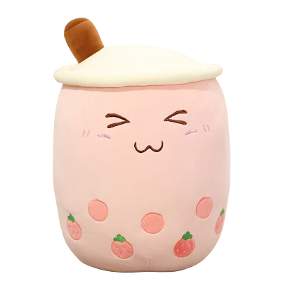 plush fruit bubble tea cup