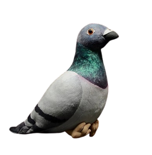 plush gray, blue and white pigeon