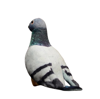 plush gray, blue and white pigeon