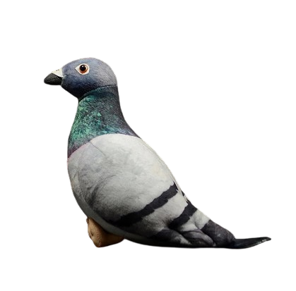 plush gray, blue and white pigeon