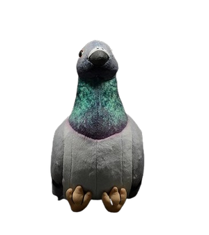 plush gray, blue and white pigeon