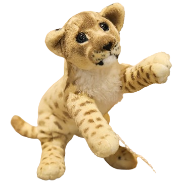 plush lifelike tiger, lion and leopard