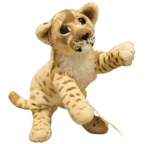 plush lifelike tiger, lion and leopard