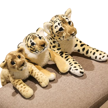 plush lifelike tiger, lion and leopard