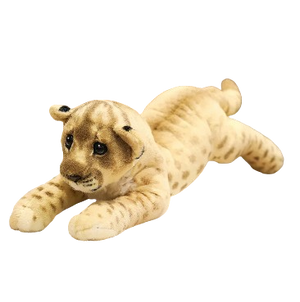 plush lifelike tiger, lion and leopard