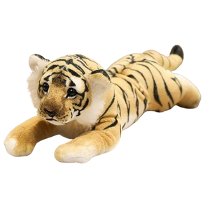 plush lifelike tiger, lion and leopard