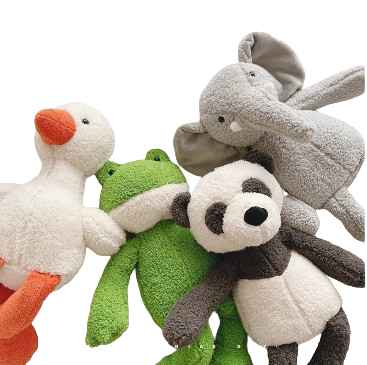 plush long-legged frog/panda/goose/elephant