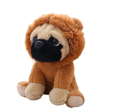 plush mob dog wearing a pyjama