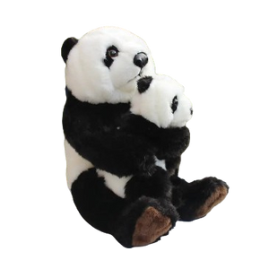 plush mother and baby panda