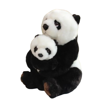 plush mother and baby panda