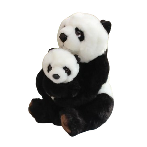 plush mother and baby panda