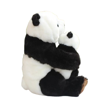 plush mother and baby panda