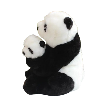 plush mother and baby panda