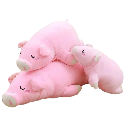 plush sleeping pig