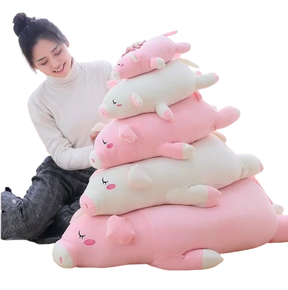 plush sleeping pig