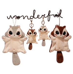 plush squirrel glider keychain