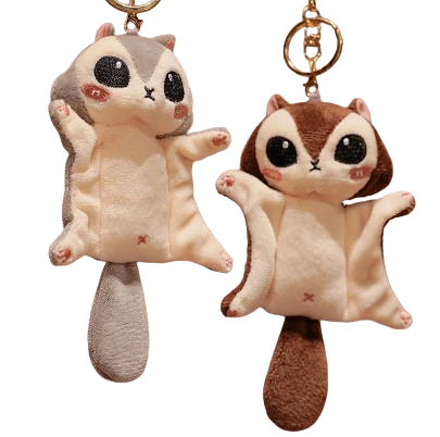 plush squirrel glider keychain