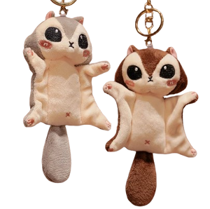 plush squirrel glider keychain