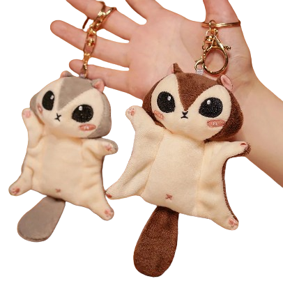 plush squirrel glider keychain