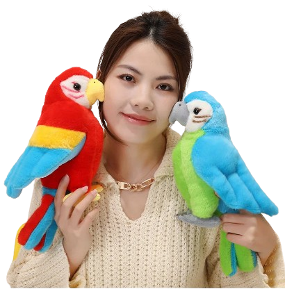 plush tropical birds