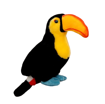 plush tropical birds