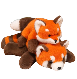 plush red panda and fox